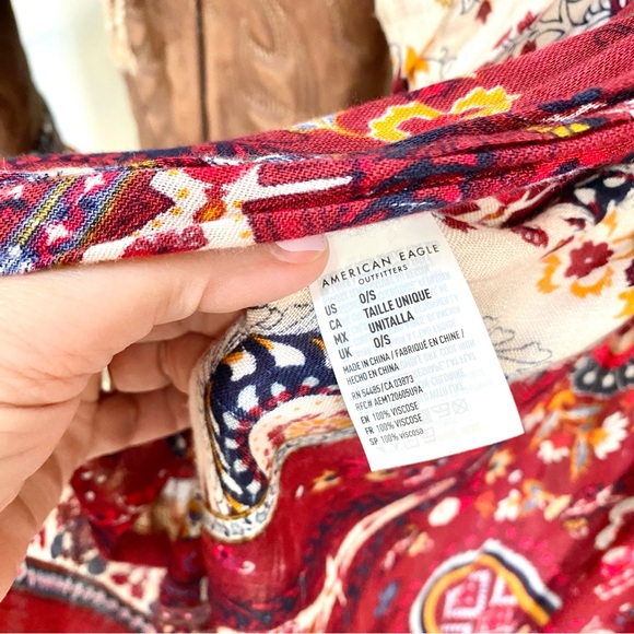 Stunning paisley boho kimono Cape/cover up w shabby chic beach vacay vibe - Picture 9 of 15